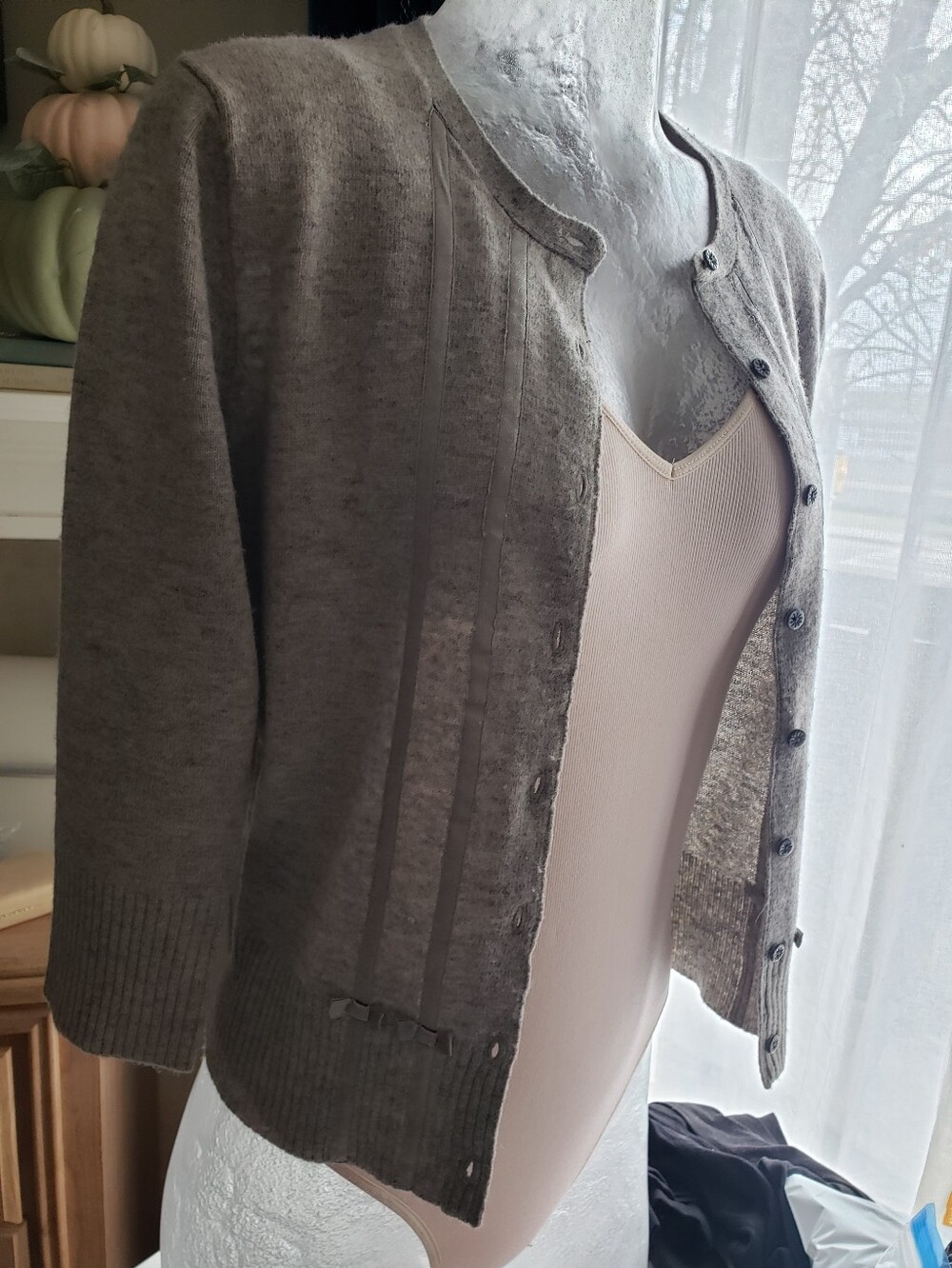 Gap Women's Wool Blend Gray Button-Up Cardigan